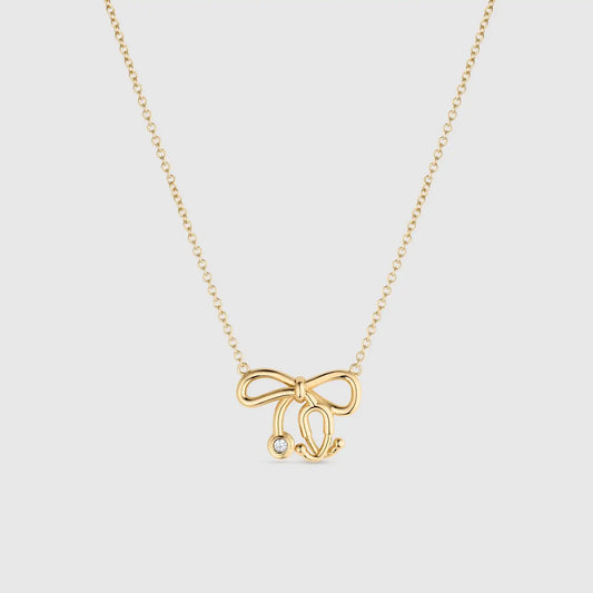 Stethoscope Bow Necklace